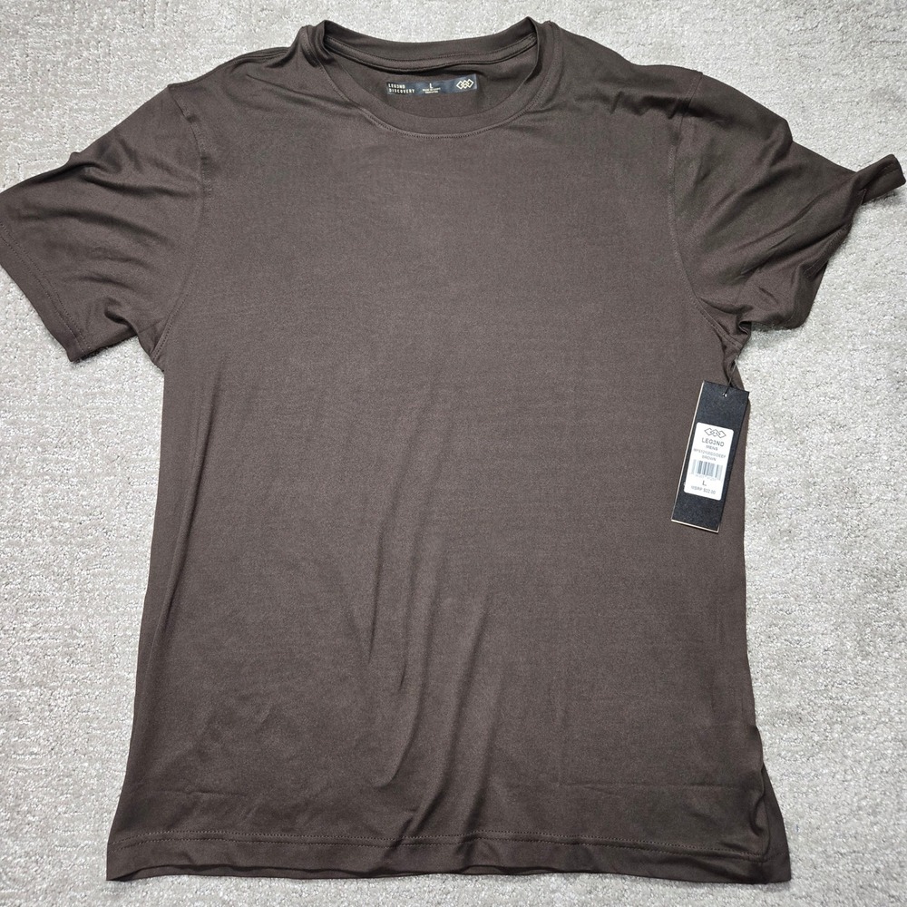 LEG3ND Discovery Mens Deep Brown Crewneck T-Shirt Large MPS12100D3 NWT